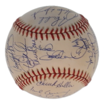 1980 Mets ONL Baseball Signed By (30) with Darryl Strawberry, Doc Gooden, Howard Johnson, David Cone (SportsCards.com) at PristineAuction.com 1980 Mets ONL Baseball Signed By (30) with Darryl Strawberry, Doc Gooden, Howard Johnson, David Cone (SportsCards.com) at PristineAuction.com