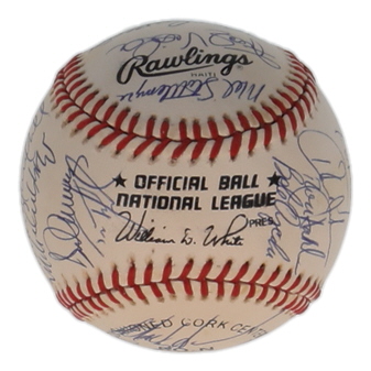 1980 Mets ONL Baseball Signed By (30) with Darryl Strawberry, Doc Gooden, Howard Johnson, David Cone (SportsCards.com) at PristineAuction.com 1980 Mets ONL Baseball Signed By (30) with Darryl Strawberry, Doc Gooden, Howard Johnson, David Cone (SportsCards.com) at PristineAuction.com