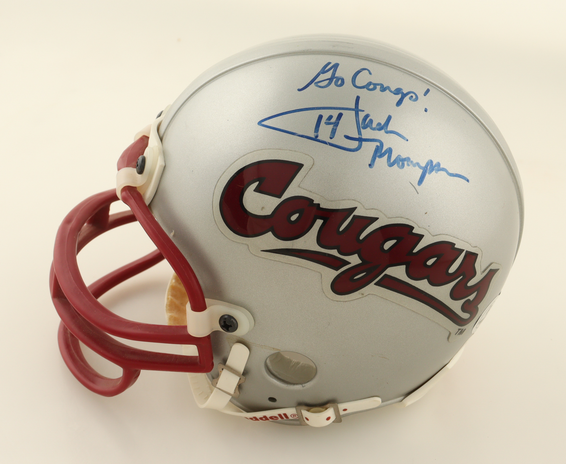 Jack Thompson Signed Washington State Cougars Mini Helmet Inscribed "Go Cougs!" (Beckett) at PristineAuction.com Jack Thompson Signed Washington State Cougars Mini Helmet Inscribed "Go Cougs!" (Beckett) at PristineAuction.com