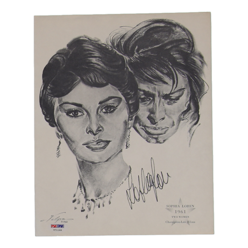 Sophia Loren Signed "Two Women" 8.25x10.5 Nicholas Volpe Art Print (PSA) at PristineAuction.com Sophia Loren Signed "Two Women" 8.25x10.5 Nicholas Volpe Art Print (PSA) at PristineAuction.com
