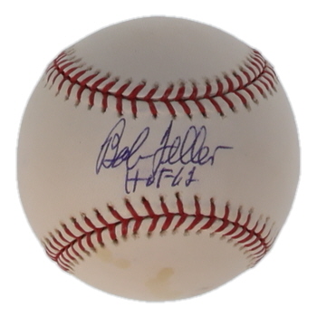 Bob Feller Signed OML Baseball Inscribed "HOF 62" (PSA) at PristineAuction.com Bob Feller Signed OML Baseball Inscribed "HOF 62" (PSA) at PristineAuction.com