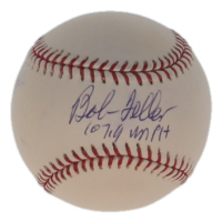 Bob Feller Signed OML Baseball Inscribed "107.9 MPH" (PSA) at PristineAuction.com