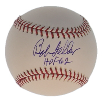 Bob Feller Signed OML Baseball Inscribed "HOF 62" (PSA) at PristineAuction.com Bob Feller Signed OML Baseball Inscribed "HOF 62" (PSA) at PristineAuction.com