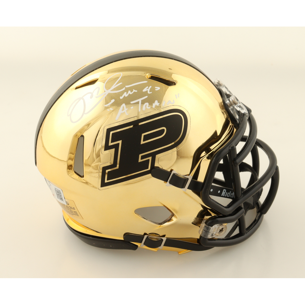 Mike Alstott Signed Purdue Boilermakers Chrome Speed Mini-Helmet Inscribed "A-Train" (Beckett) at PristineAuction.com