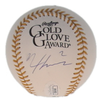 Nico Hoerner Signed Gold Glove Award Baseball (JSA) at PristineAuction.com