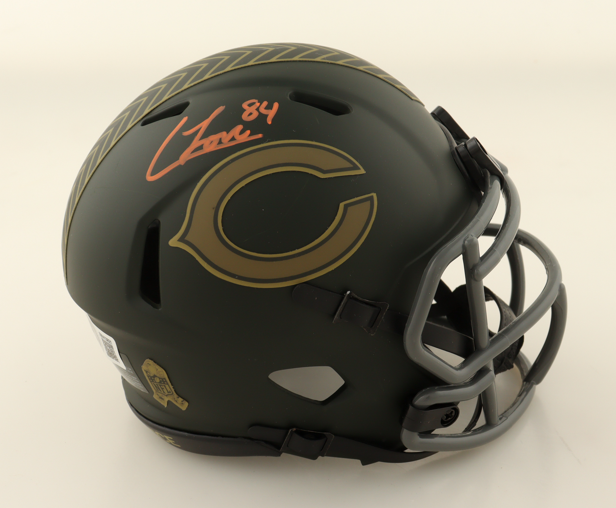 Colston Loveland Signed Bears Salute to Service Alternate Speed Mini Helmet (Beckett) at PristineAuction.com Colston Loveland Signed Bears Salute to Service Alternate Speed Mini Helmet (Beckett) at PristineAuction.com