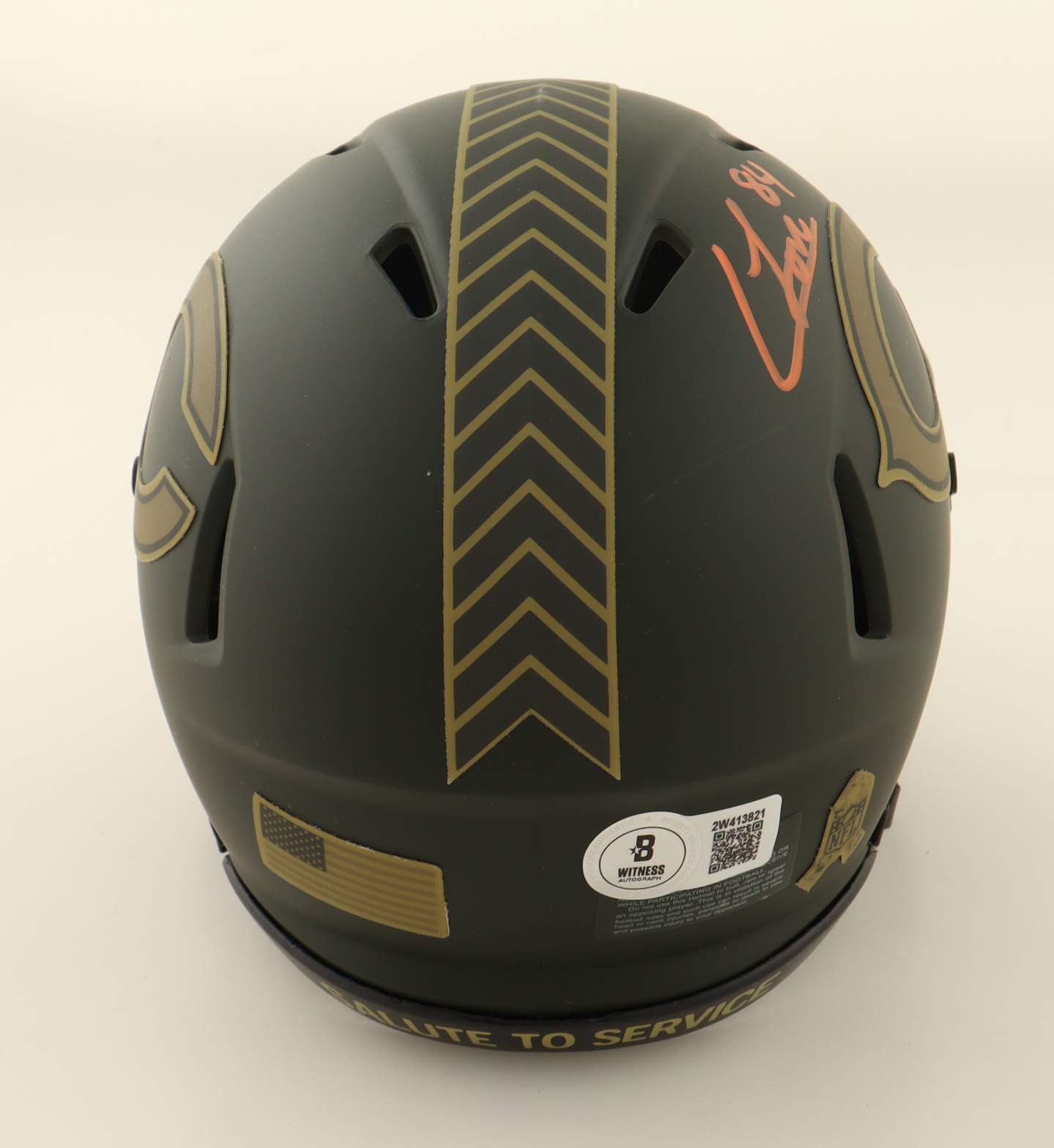 Colston Loveland Signed Bears Salute to Service Alternate Speed Mini Helmet (Beckett) at PristineAuction.com Colston Loveland Signed Bears Salute to Service Alternate Speed Mini Helmet (Beckett) at PristineAuction.com