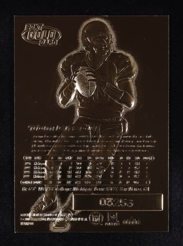 Tom Brady 2000 Fleer Ultra 23KT Gold Blue Metallic Signature Series #NNO RC at PristineAuction.com Tom Brady 2000 Fleer Ultra 23KT Gold Blue Metallic Signature Series #NNO RC at PristineAuction.com