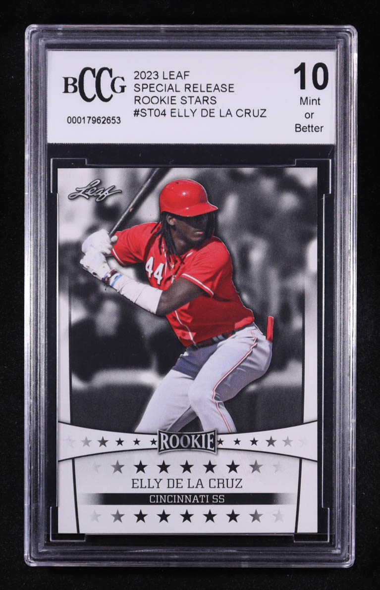 lly De La Cruz 2023 Leaf Special Release Rookie Stars #ST04 RC (BCCG 10) at PristineAuction.com lly De La Cruz 2023 Leaf Special Release Rookie Stars #ST04 RC (BCCG 10) at PristineAuction.com