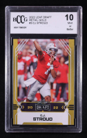 C.J. Stroud 2022 Leaf Draft Retail Gold #3 RC (BCCG 10) at PristineAuction.com