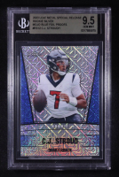 CJ Stroud 2023 Leaf Metal Special Release Rookie Silver Mojo Blue Foil Proofs #RS12 RC #1/1 (BGS 9.5) at PristineAuction.com