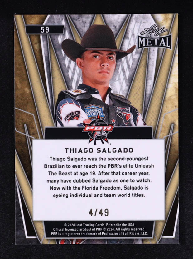 Thiago Salgado 2024 Leaf Metal PBR Florida Freedom Purple #59 #4/49 at PristineAuction.com Thiago Salgado 2024 Leaf Metal PBR Florida Freedom Purple #59 #4/49 at PristineAuction.com