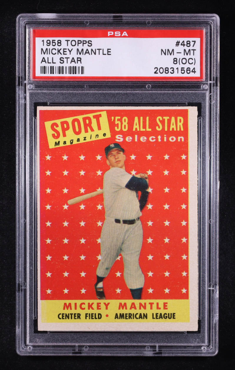 Mickey Mantle 1958 Topps #487 AS (PSA 8 OC) at PristineAuction.com Mickey Mantle 1958 Topps #487 AS (PSA 8 OC) at PristineAuction.com