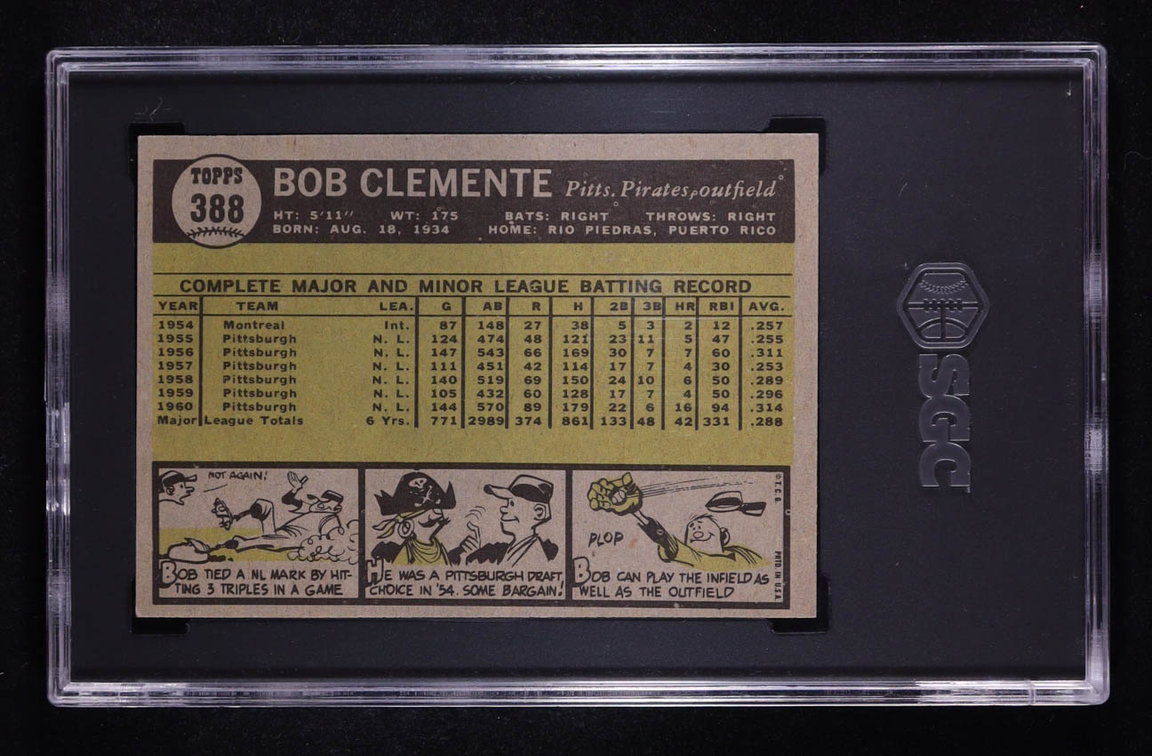 Roberto Clemente 1961 Topps #388 (SGC 6.5) at PristineAuction.com Roberto Clemente 1961 Topps #388 (SGC 6.5) at PristineAuction.com