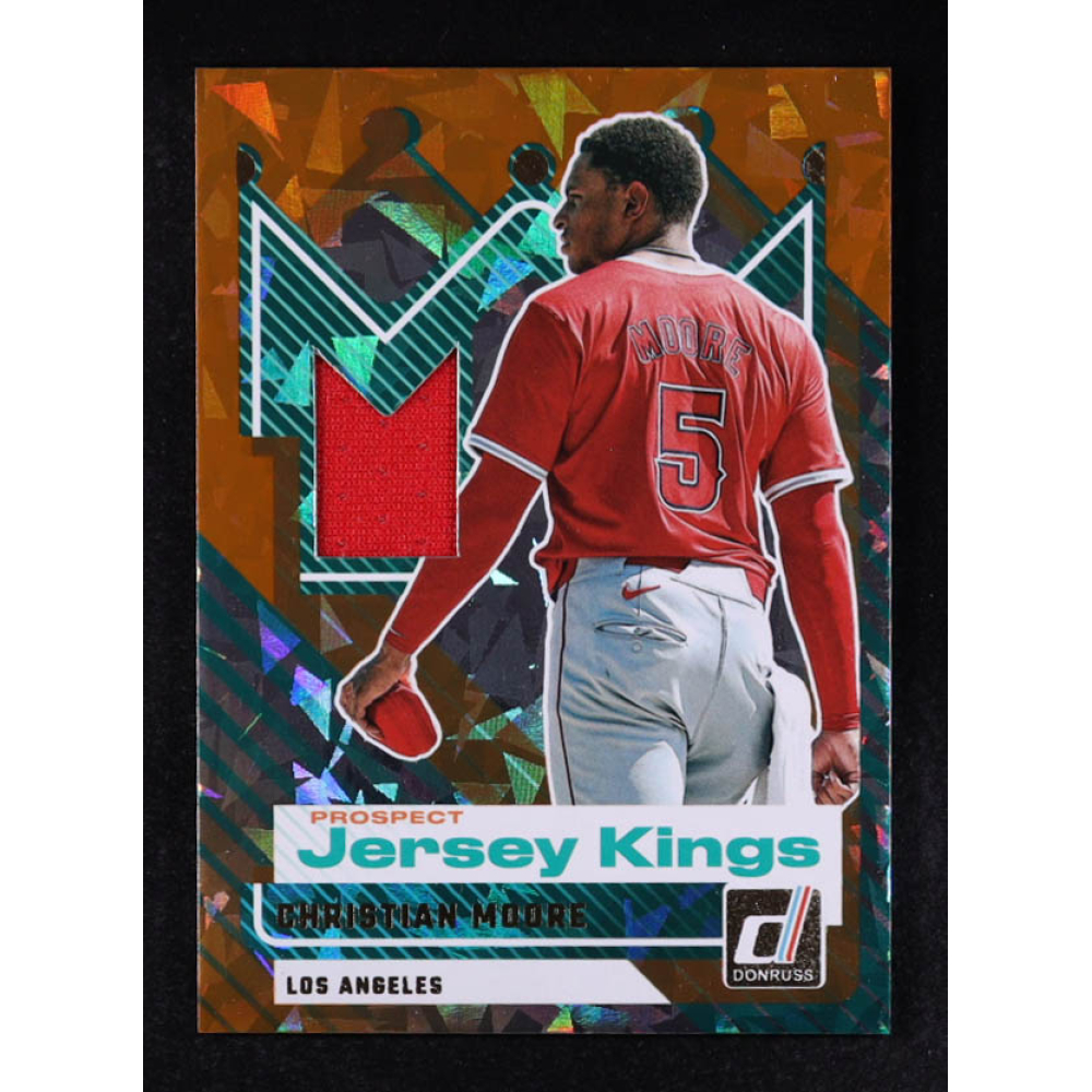 Christian Moore 2025 Donruss Prospect Jersey Kings Orange Ice #1 RC at PristineAuction.com