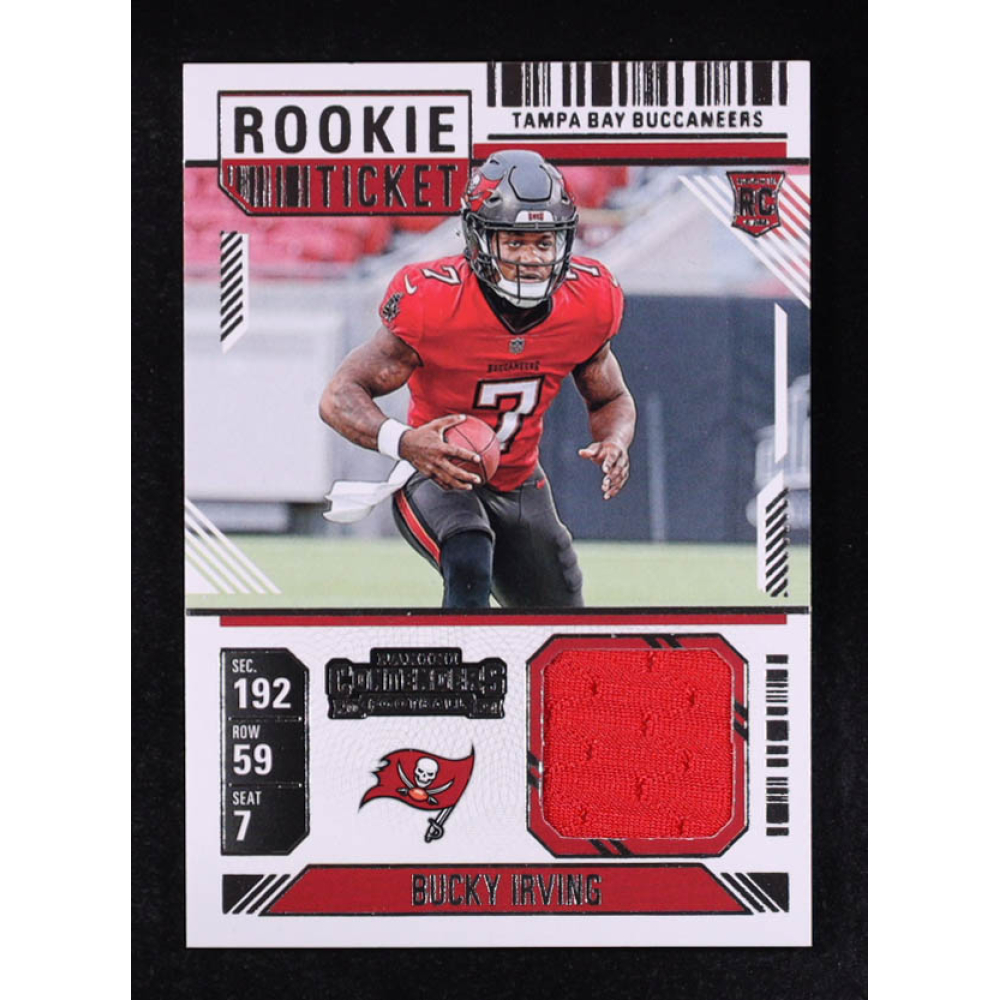 Bucky Irving 2024 Panini Contenders Rookie Ticket Swatches #9 RC at PristineAuction.com