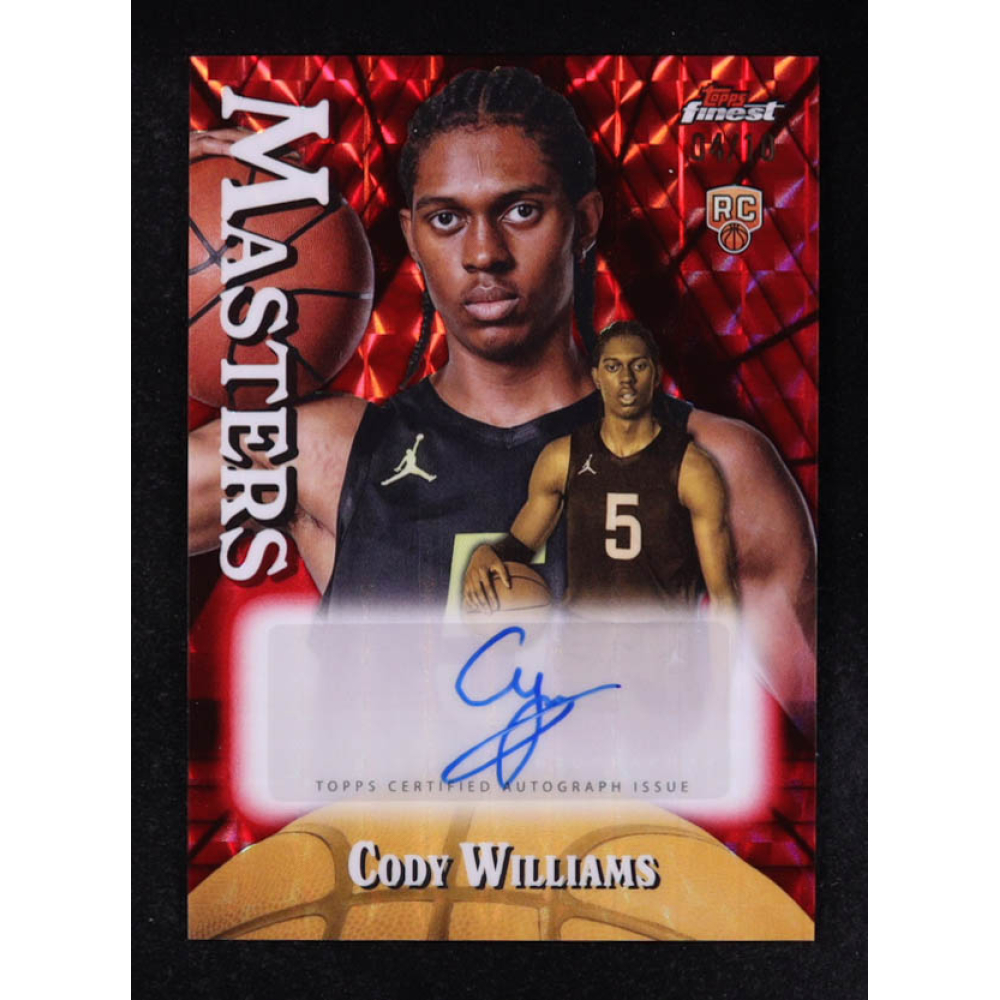 Cody Williams 2024-25 Finest Masters Autographs Red Black Vapor Geometric Refractors #MACW RC #4/10 at PristineAuction.com