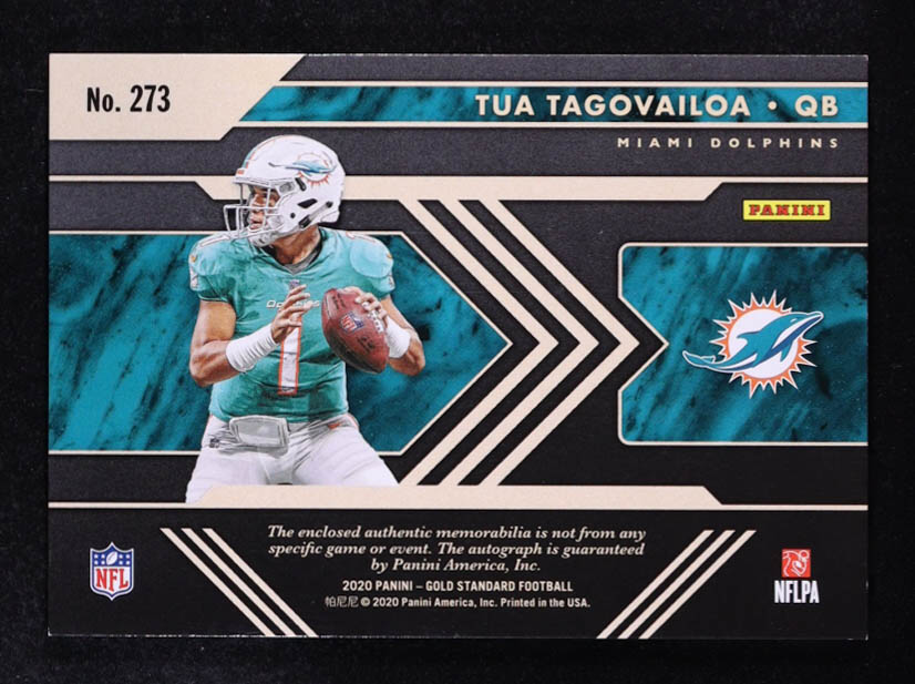 Tua Tagovailoa 2020 Panini Gold Standard Jersey Autograph #273 RC #34/75 at PristineAuction.com Tua Tagovailoa 2020 Panini Gold Standard Jersey Autograph #273 RC #34/75 at PristineAuction.com