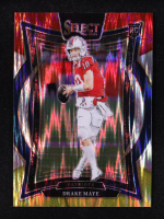 Drake Maye 2024 Select Prizm Red and Yellow Shock #27 RC at PristineAuction.com