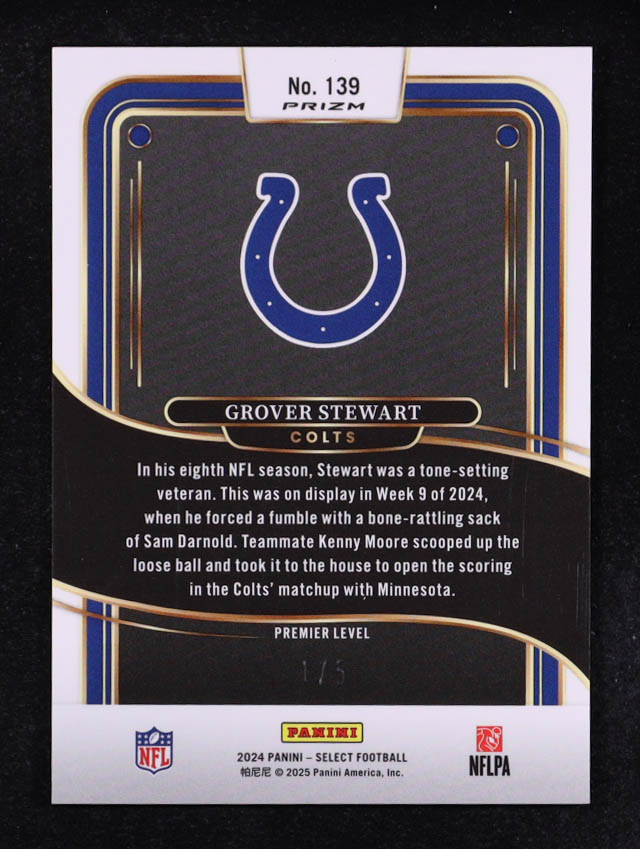 Grover Stewart 2024 Select Green Mojo #139 #1/5 at PristineAuction.com Grover Stewart 2024 Select Green Mojo #139 #1/5 at PristineAuction.com