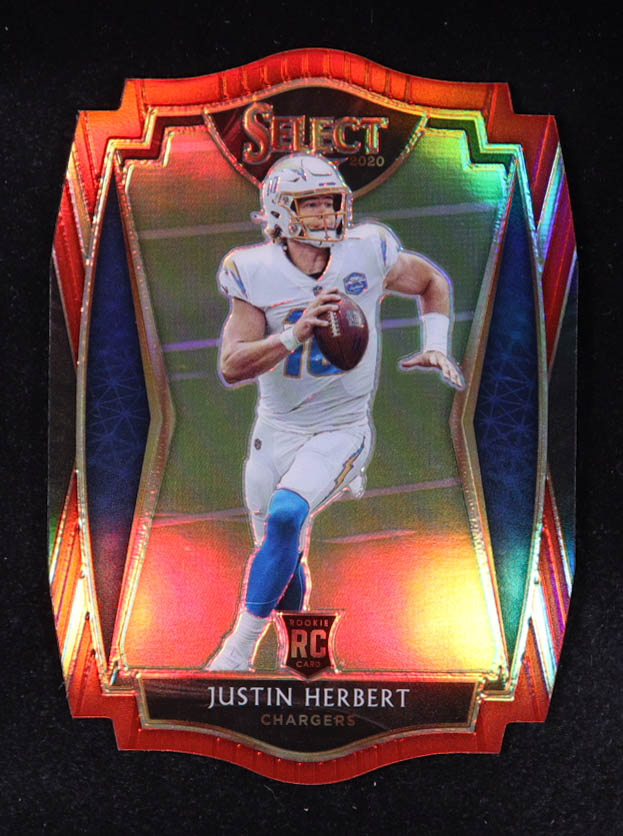 Justin Herbert 2020 Select Prizm Red Die Cut #144 RC at PristineAuction.com Justin Herbert 2020 Select Prizm Red Die Cut #144 RC at PristineAuction.com