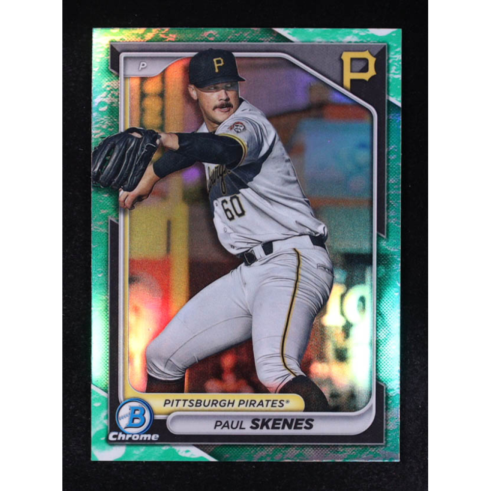 Paul Skenes 2024 Bowman Chrome Prospects Lunar Glow Refractors #BCP125 RC at PristineAuction.com
