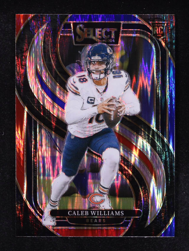 Caleb Williams 2024 Select Prizm Red and Blue Shock #114 RC at PristineAuction.com Caleb Williams 2024 Select Prizm Red and Blue Shock #114 RC at PristineAuction.com