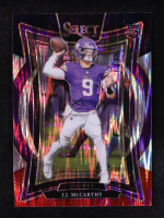 J.J. McCarthy 2024 Select Prizm Black & Red Shock #24 RC at PristineAuction.com