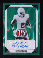 Matthew Golden 2025 Leaf 15th Anniversary Autographs Green Lava #91AMG1 #1/1 RC at PristineAuction.com