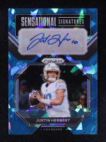 Justin Herbert 2022 Panini Prizm Sensational Signatures Prizms Blue Ice #39 #8/25 at PristineAuction.com