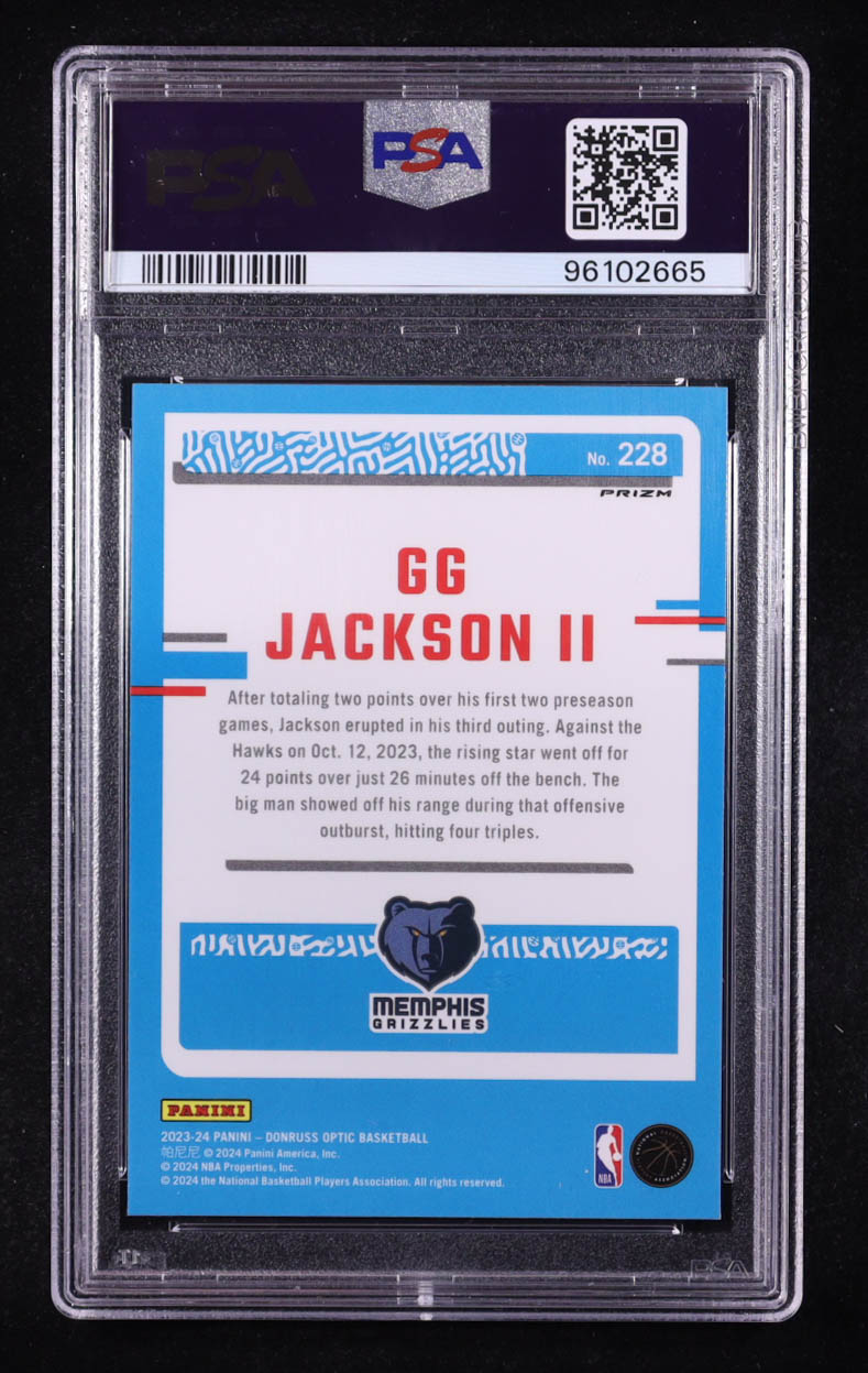 GG Jackson II 2023-24 Donruss Optic Purple Shock #228 RR RC (PSA 10) at PristineAuction.com GG Jackson II 2023-24 Donruss Optic Purple Shock #228 RR RC (PSA 10) at PristineAuction.com
