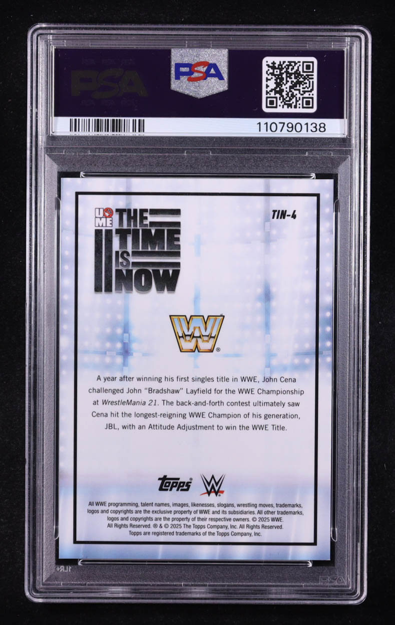 John Cena 2025 Topps Chrome WWE The Time Is Now #TIN4 (PSA 10) at PristineAuction.com John Cena 2025 Topps Chrome WWE The Time Is Now #TIN4 (PSA 10) at PristineAuction.com