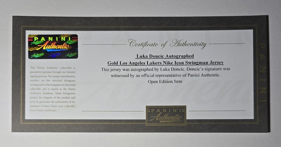 Luka Doncic Signed Lakers Custom Framed Nike Jersey with LED Display & (2) PSA 10 Graded Cards (Panini) at PristineAuction.com Luka Doncic Signed Lakers Custom Framed Nike Jersey with LED Display & (2) PSA 10 Graded Cards (Panini) at PristineAuction.com