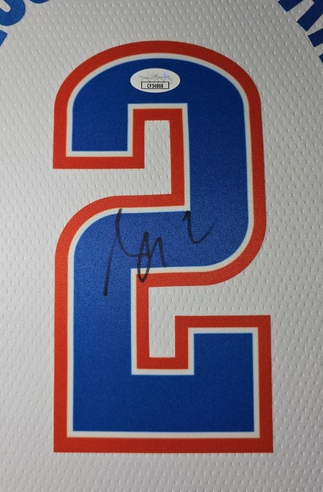 Shai Gilgeous-Alexander Signed Thunder Custom Framed Nike Jersey with LED Display & (2) PSA 10 Graded Cards (JSA) at PristineAuction.com Shai Gilgeous-Alexander Signed Thunder Custom Framed Nike Jersey with LED Display & (2) PSA 10 Graded Cards (JSA) at PristineAuction.com