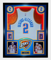 Shai Gilgeous-Alexander Signed Thunder Custom Framed Nike Jersey with LED Display & (2) PSA 10 Graded Cards (JSA) at PristineAuction.com