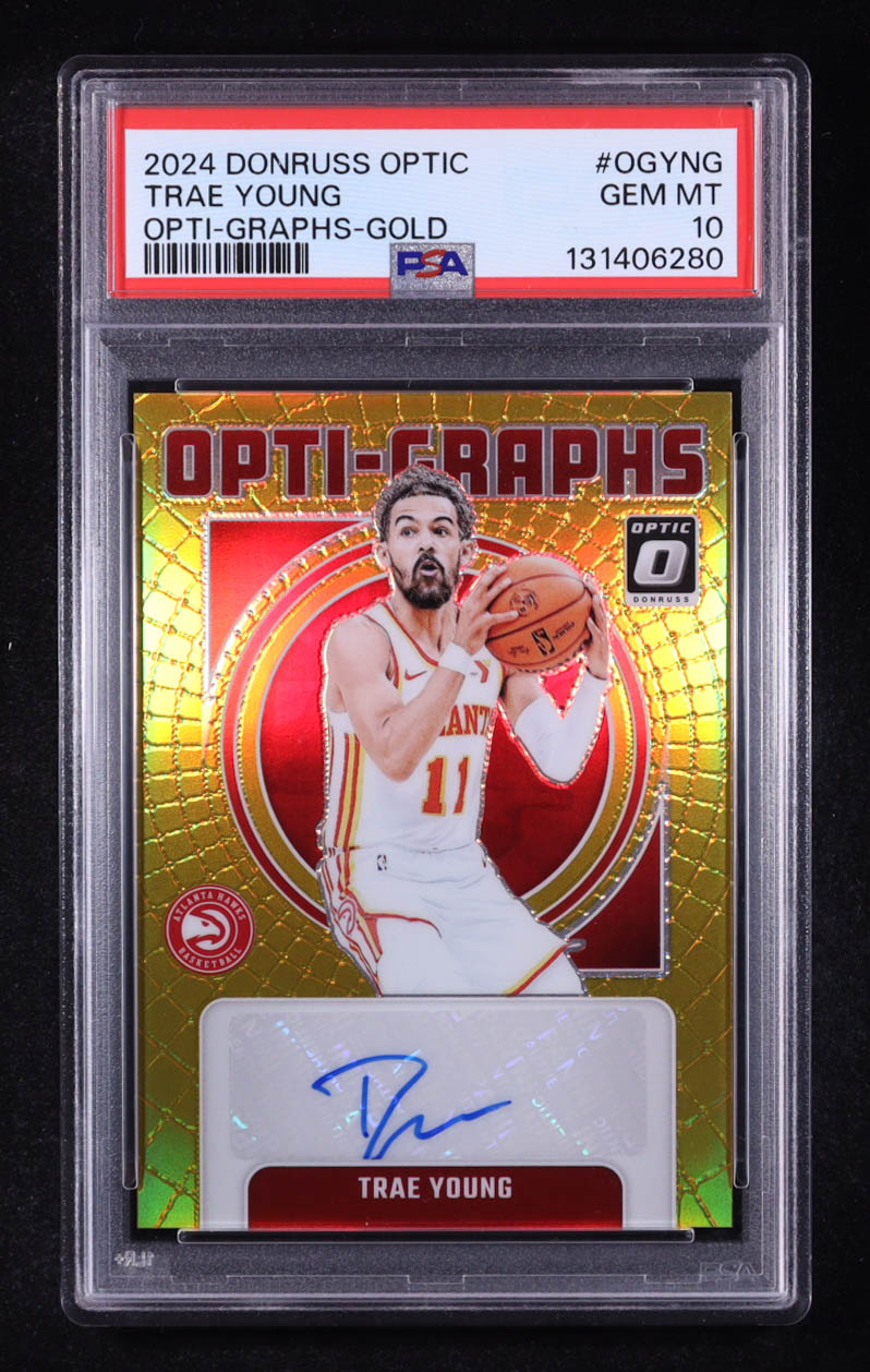 Trae Young 2024 Donruss Optic Opti-Graphs Gold #OGYNG #2/10 (PSA 10) at PristineAuction.com Trae Young 2024 Donruss Optic Opti-Graphs Gold #OGYNG #2/10 (PSA 10) at PristineAuction.com