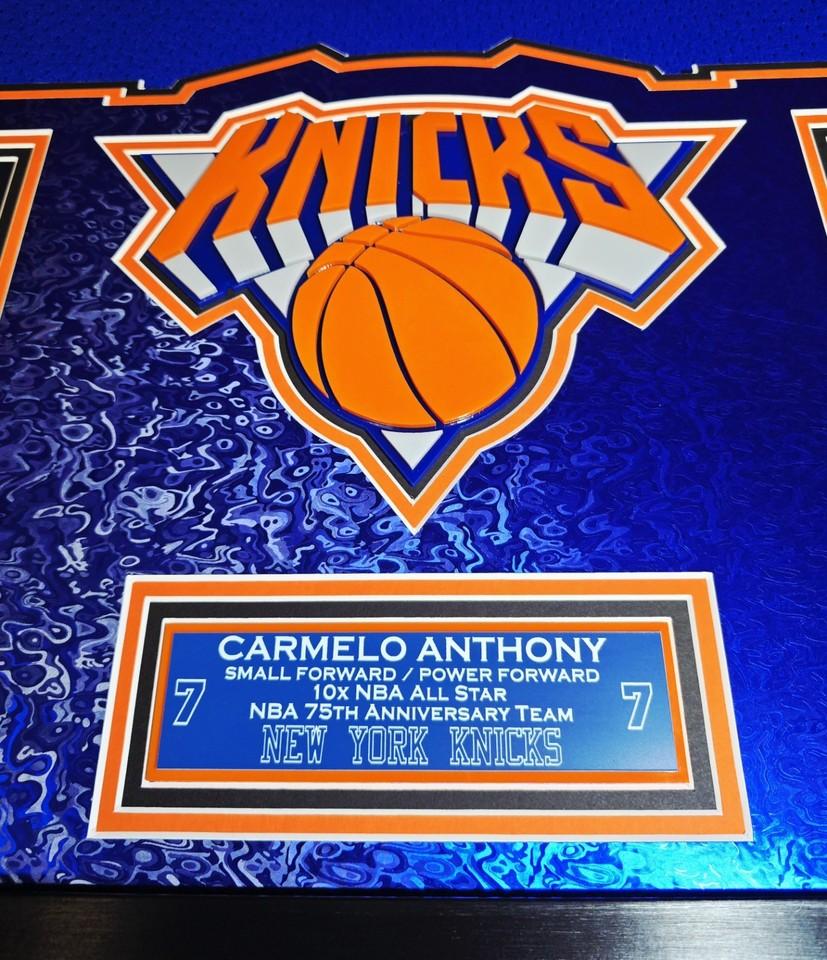 Carmelo Anthony Signed Knicks Custom Framed Mitchell & Ness Jersey Inscribed "NY Forever" with LED Display (Fanatics) at PristineAuction.com Carmelo Anthony Signed Knicks Custom Framed Mitchell & Ness Jersey Inscribed "NY Forever" with LED Display (Fanatics) at PristineAuction.com