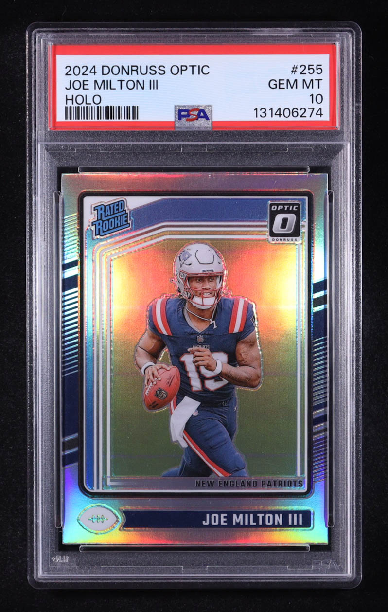 Joe Milton III 2024 Donruss Optic Holo #255 RR (PSA 10) at PristineAuction.com Joe Milton III 2024 Donruss Optic Holo #255 RR (PSA 10) at PristineAuction.com