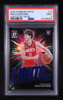 Reed Sheppard 2024-25 Donruss Optic Lights Out Blue #13 RC #28/49 (PSA 9) at PristineAuction.com