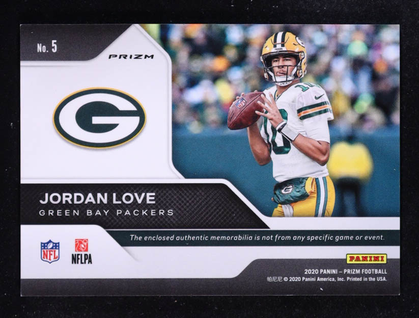 Jordan Love 2020 Panini Prizm Rookie Gear Pink #5 RC at PristineAuction.com Jordan Love 2020 Panini Prizm Rookie Gear Pink #5 RC at PristineAuction.com
