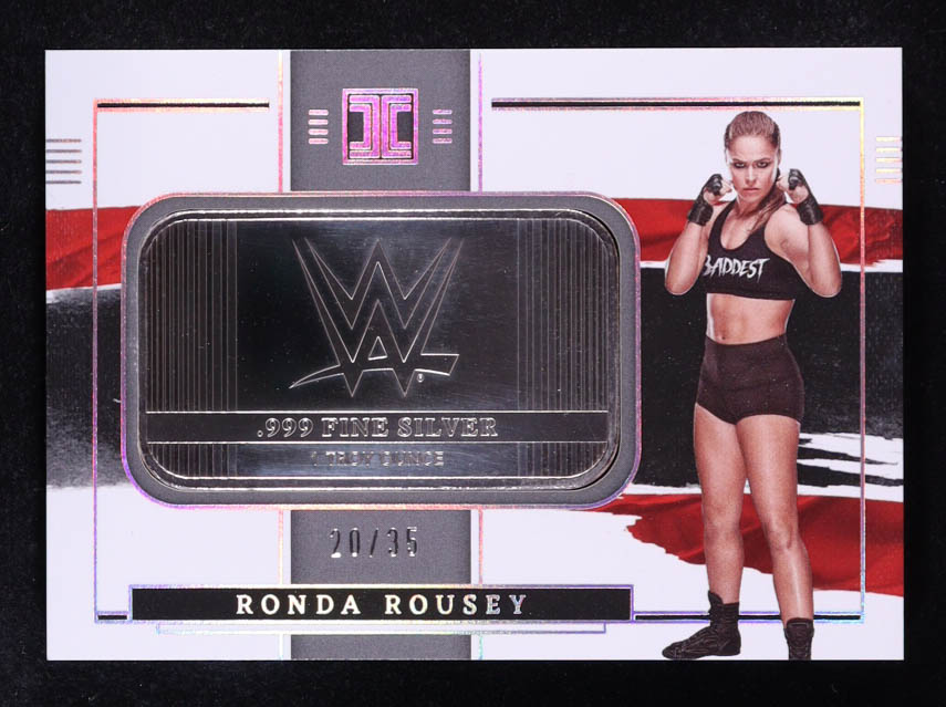 Ronda Rousey 2022 Panini Impeccable Silver WWE Logo #27 #20/35 at PristineAuction.com Ronda Rousey 2022 Panini Impeccable Silver WWE Logo #27 #20/35 at PristineAuction.com