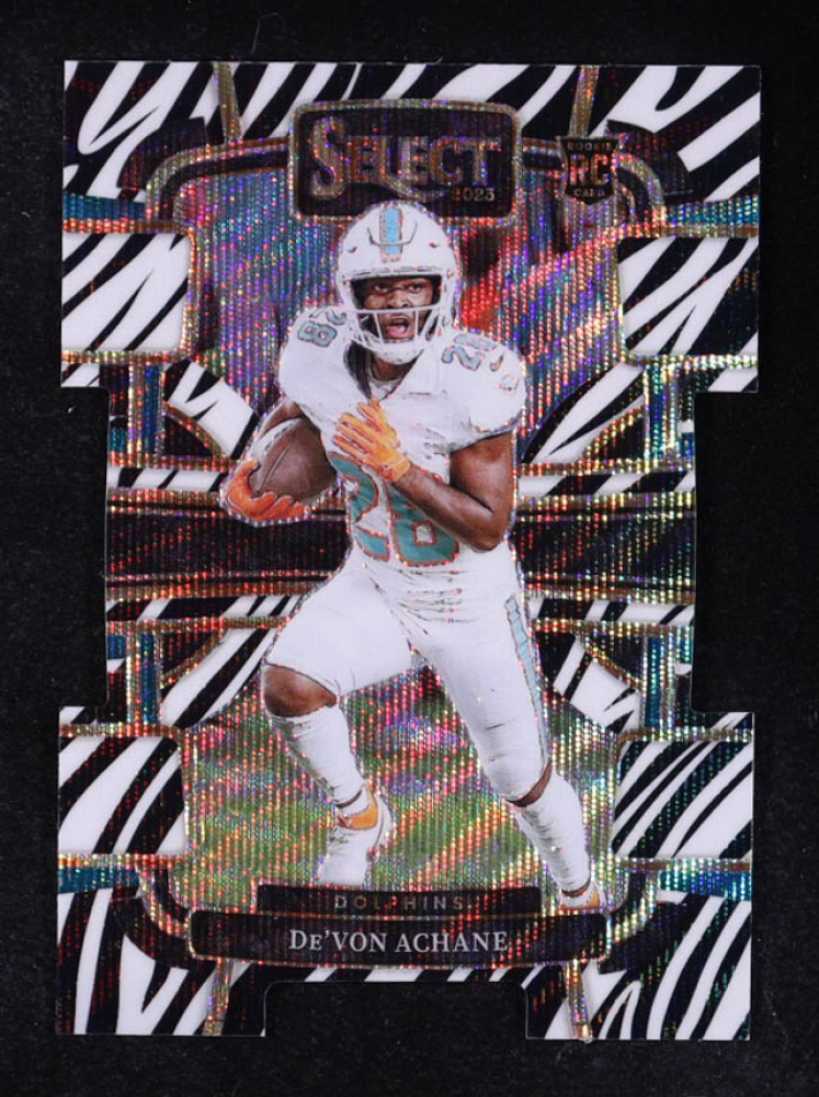 De'Von Achane 2023 Select Prizm Zebra Die-Cut #63 RC