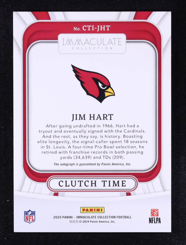 Jim Hart 2024 Immaculate Collection Clutch Time Ink #9 #17/99 at PristineAuction.com Jim Hart 2024 Immaculate Collection Clutch Time Ink #9 #17/99 at PristineAuction.com