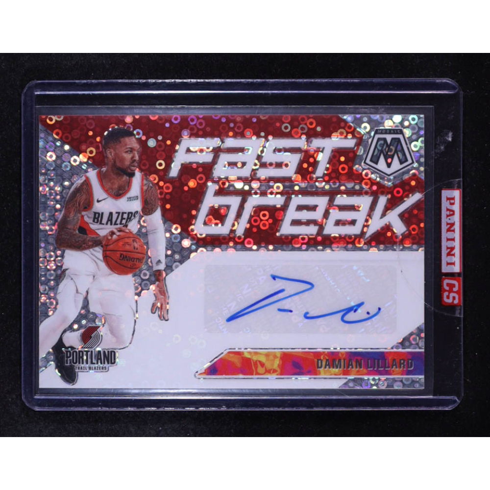 Damian Lillard 2019-20 Panini Mosaic Autographs Fast Break #6 at PristineAuction.com