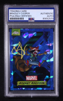 Bradley Cooper Signed Rocket Raccoon 2024 Topps Chrome Sapphire Marvel #33 (PSA) at PristineAuction.com