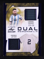 Lionel Messi / Derek Jeter 2023 Leaf Ultimate Soccer Dual Memorabilia Spectrum Blue #UDM12 #23/25 at PristineAuction.com