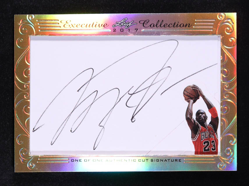 Michael Jordan 2017 Leaf Executive Collection Cut Signatures #NNO #1/1 at PristineAuction.com Michael Jordan 2017 Leaf Executive Collection Cut Signatures #NNO #1/1 at PristineAuction.com