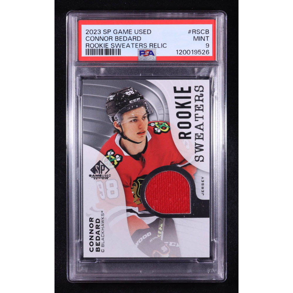 Connor Bedard 2023-24 SP Game Used Rookie Sweaters #RSCB RC (PSA 9) at PristineAuction.com