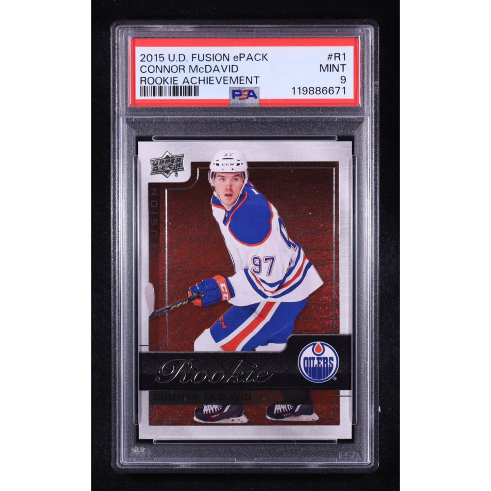 Connor McDavid 2015-16 Upper Deck Fusion Rookie Achievement #R1 RC (PSA 9) at PristineAuction.com