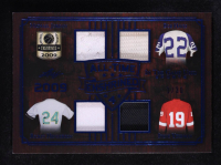 Michael Jordan / Bob Hayes / Rickey Henderson / Steve Yzerman 2019 Leaf In The Game Used Sports All-Time Enshrined 4 Game-Used Memorabilia Blue #ATE4-03 #1/30 at PristineAuction.com